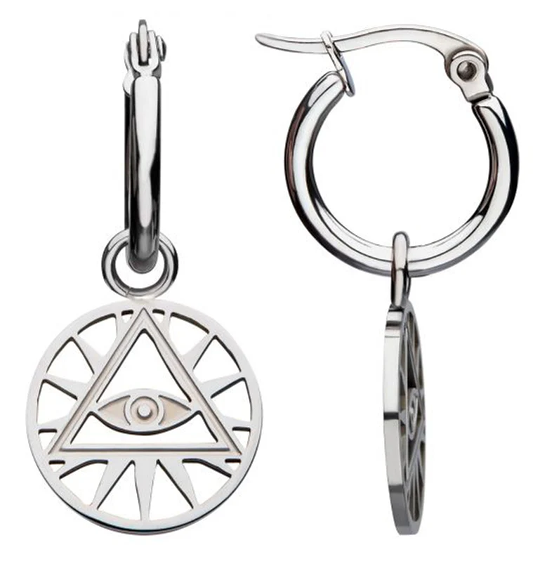 Illuminati Stainless Steel Hoop Earrings - Image 3