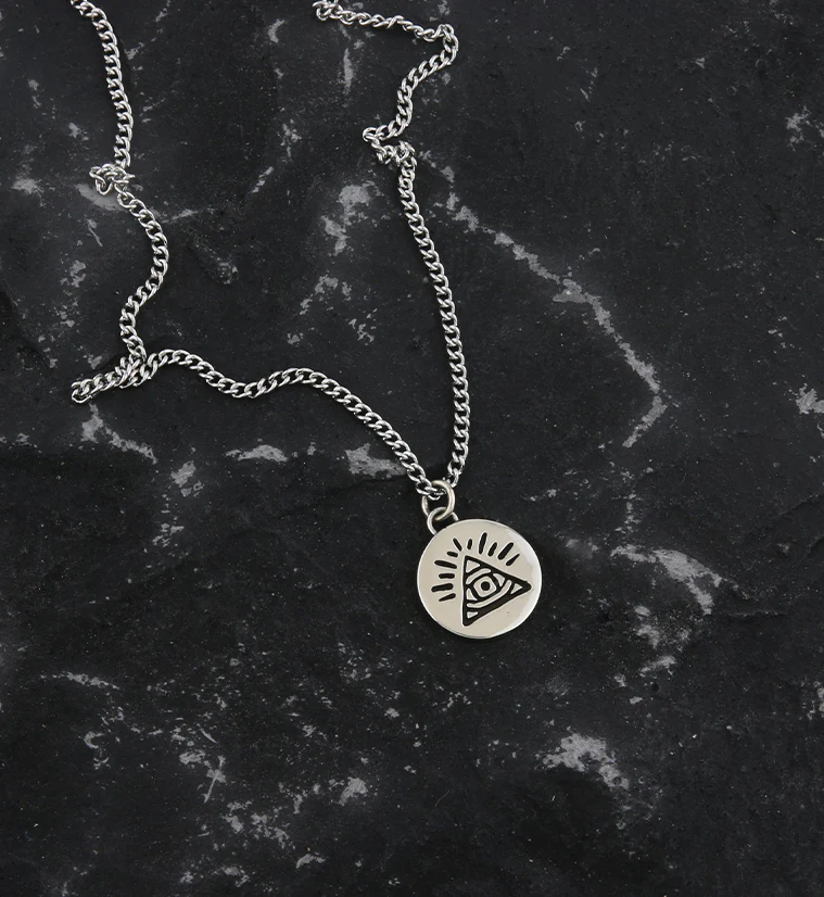 Illuminati White Brass Charm Necklace - Image 2