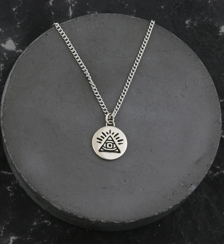 Illuminati White Brass Charm Necklace - Image 3