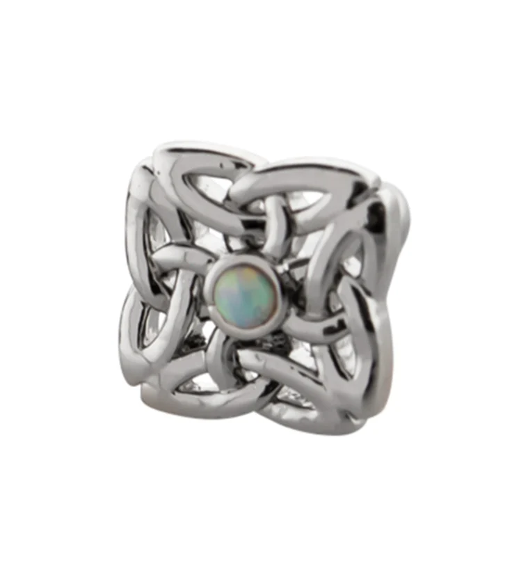 Interlaced Square White Opalite Cartilage Barbell