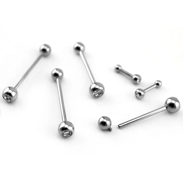Internally Threaded Stainless Steel CZ Barbell