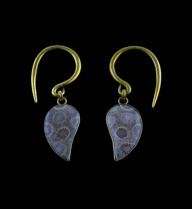 Interval Fossilized Coral Brass Hangers