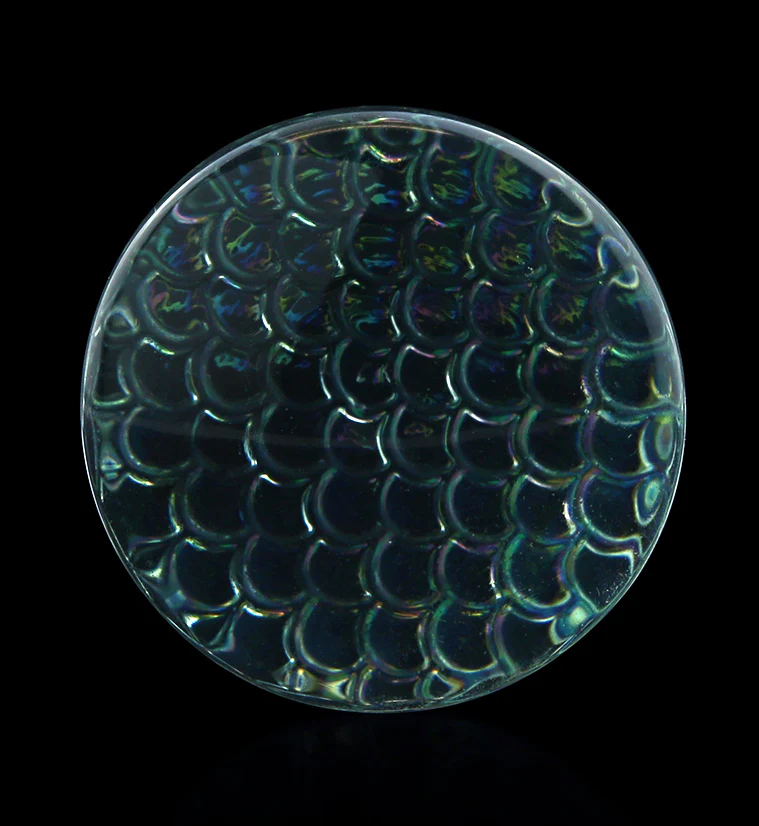 Iridescent Mermaid Glass Double Flare Plugs - Image 4