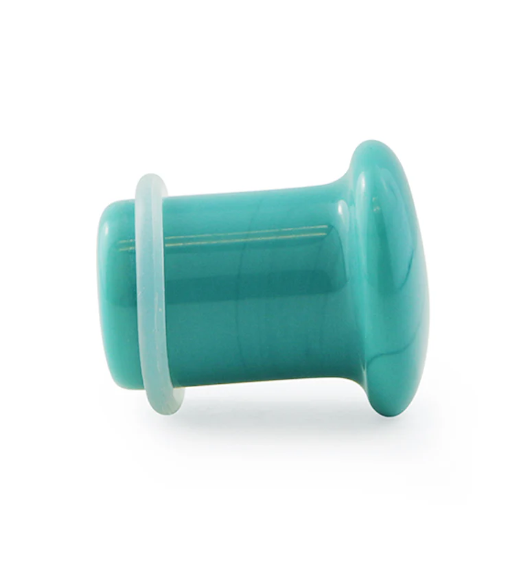 Island Blue Single Flare Glass Plugs - Image 4