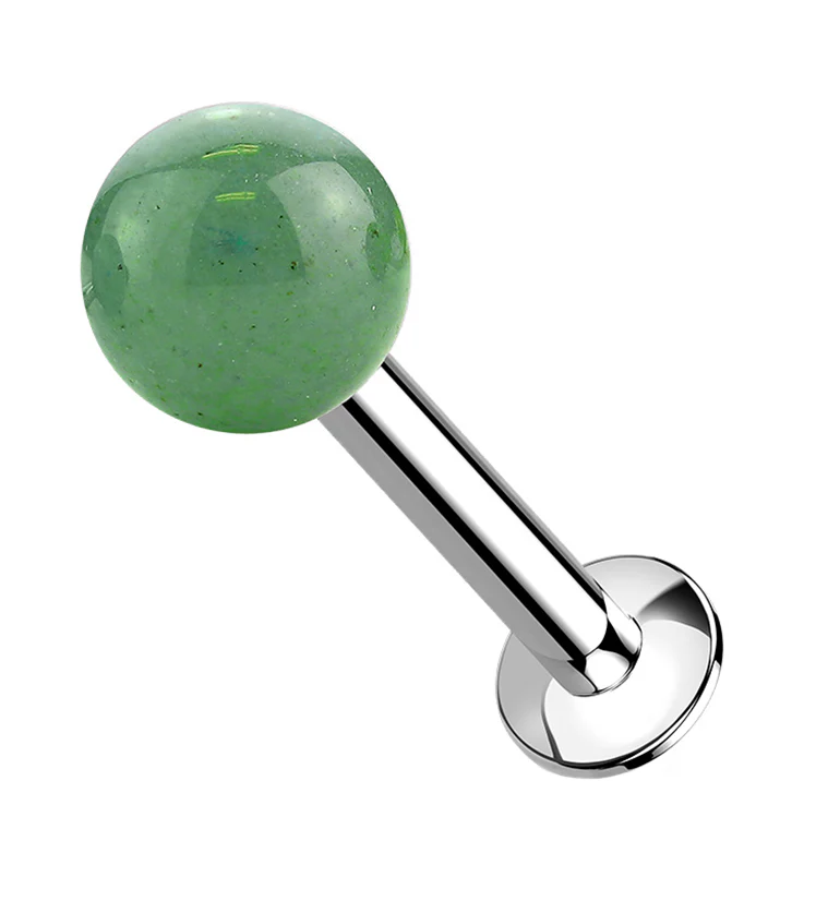 Aventurine Stone Ball Top Internally Threaded Labret