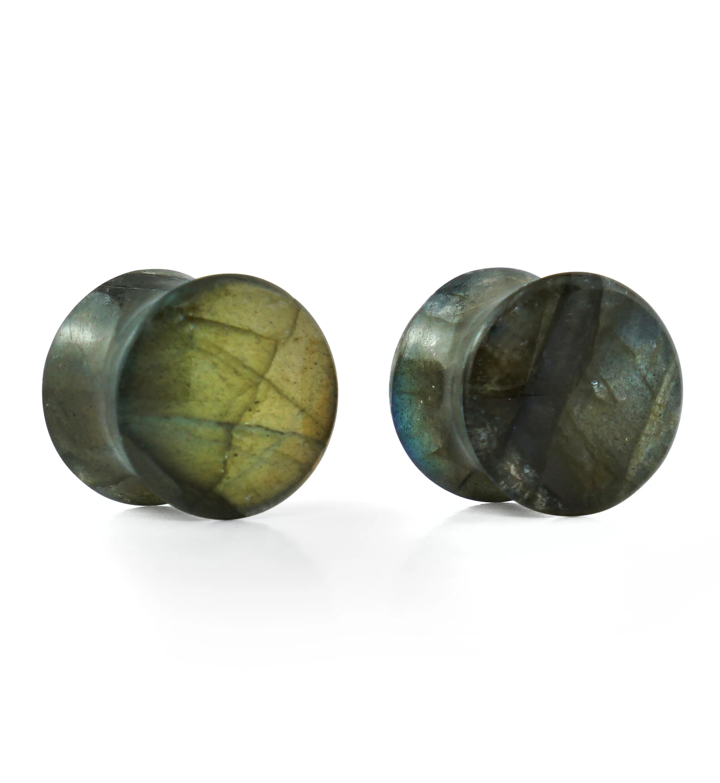 Labradorite Stone Plugs (00G - 10mm) Version 4 - Image 2