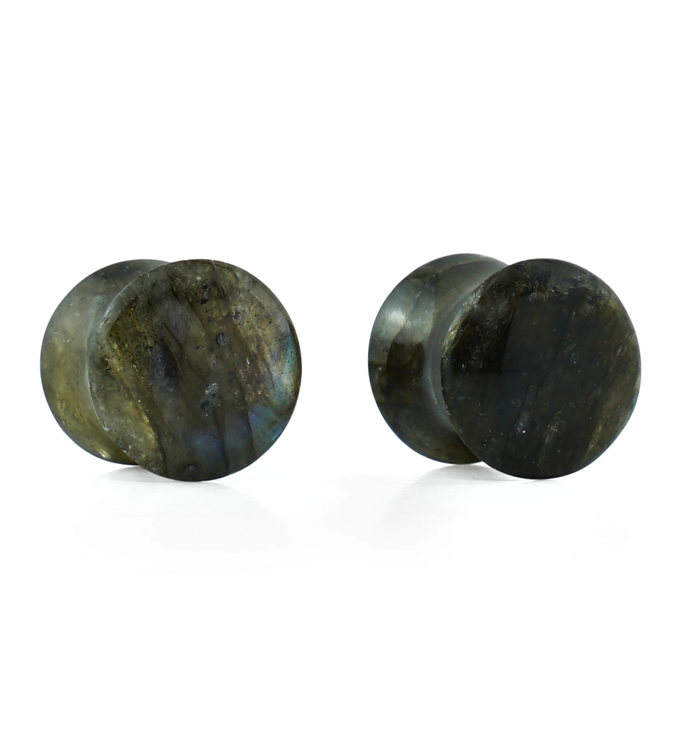 Labradorite Stone Plugs (0G - 8mm) Version 2 - Image 2