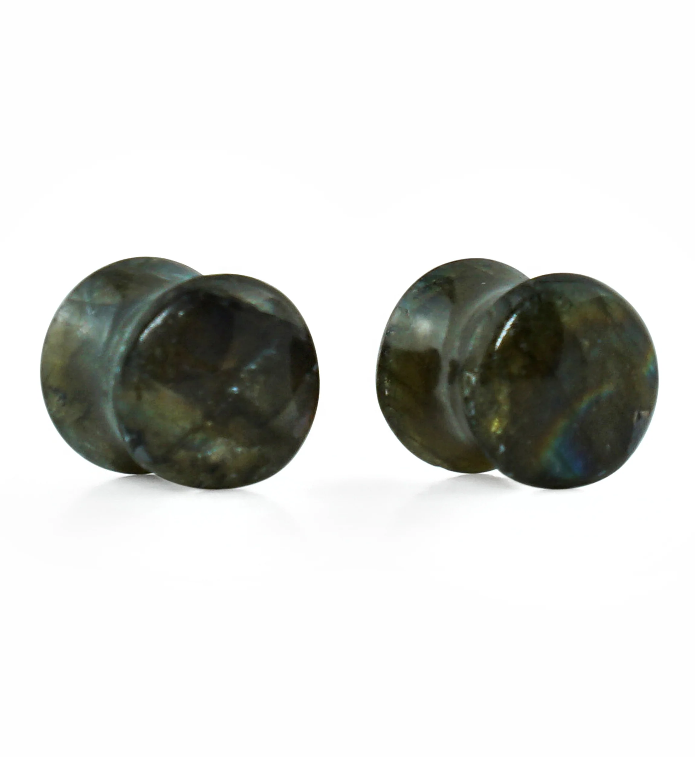 Labradorite Stone Plugs (0G - 8mm) Version 3 - Image 2