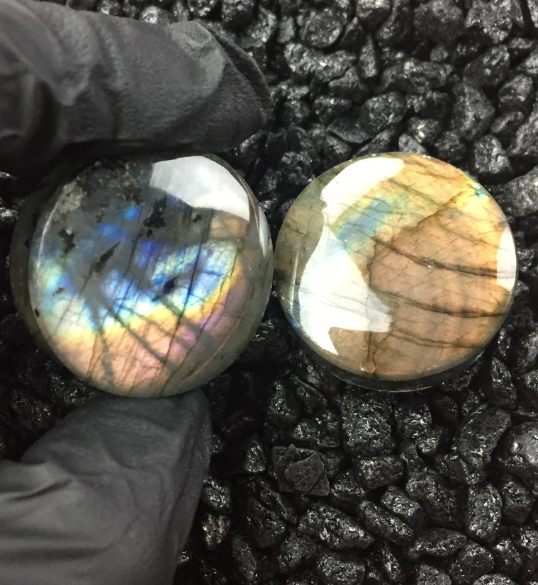 Labradorite Stone Plugs (1 & 1/8" - 28mm) Version 2