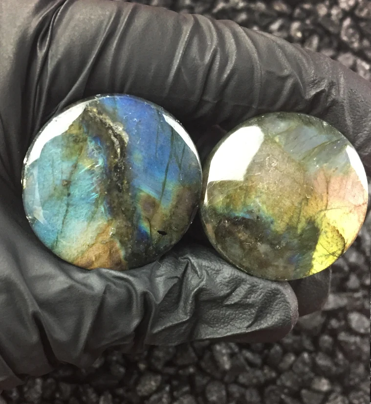 Labradorite Stone Plugs (1 & 1/8" - 28mm) Version 3