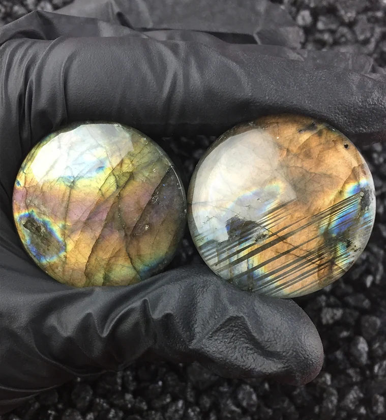 Labradorite Stone Plugs (1 & 1/4" - 32mm) Version D