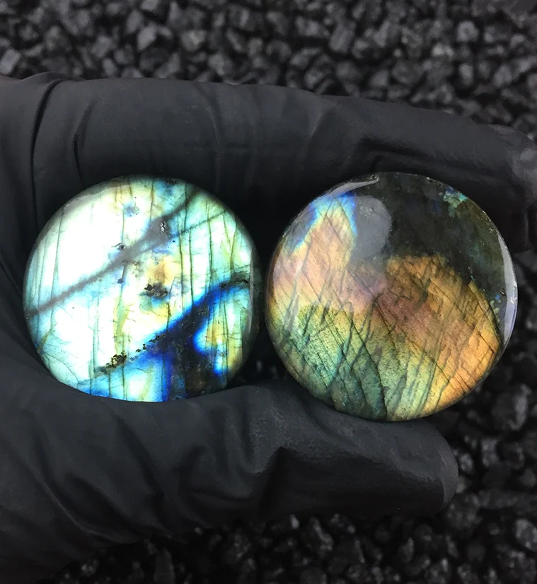 Labradorite Stone Plugs (1 & 1/4" - 32mm) Version F