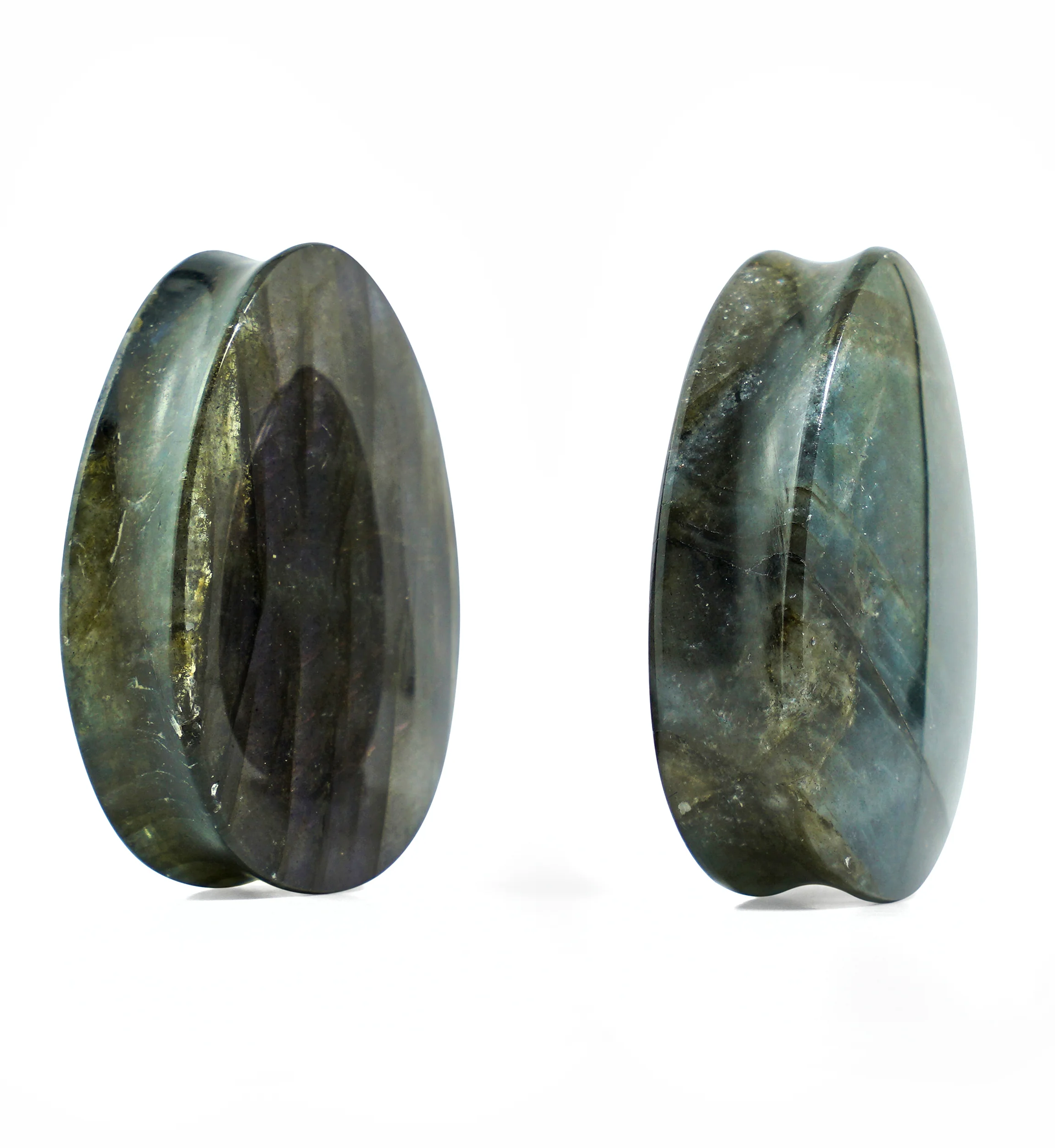 Labradorite Teardrop Stone Plugs 1 & 1/4" (32mm) Version 2 - Image 2