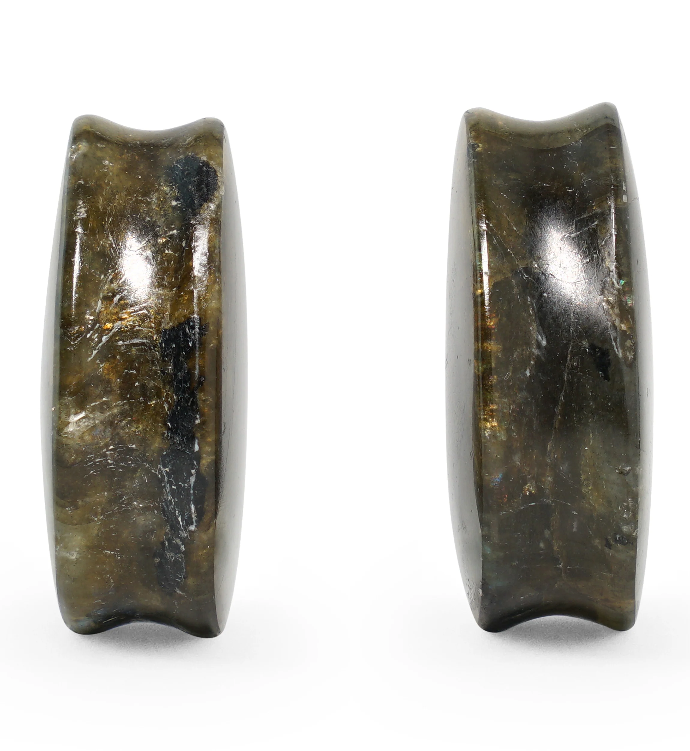 Labradorite Teardrop Stone Plugs 1 & 1/8" (28mm) Version 2 - Image 6