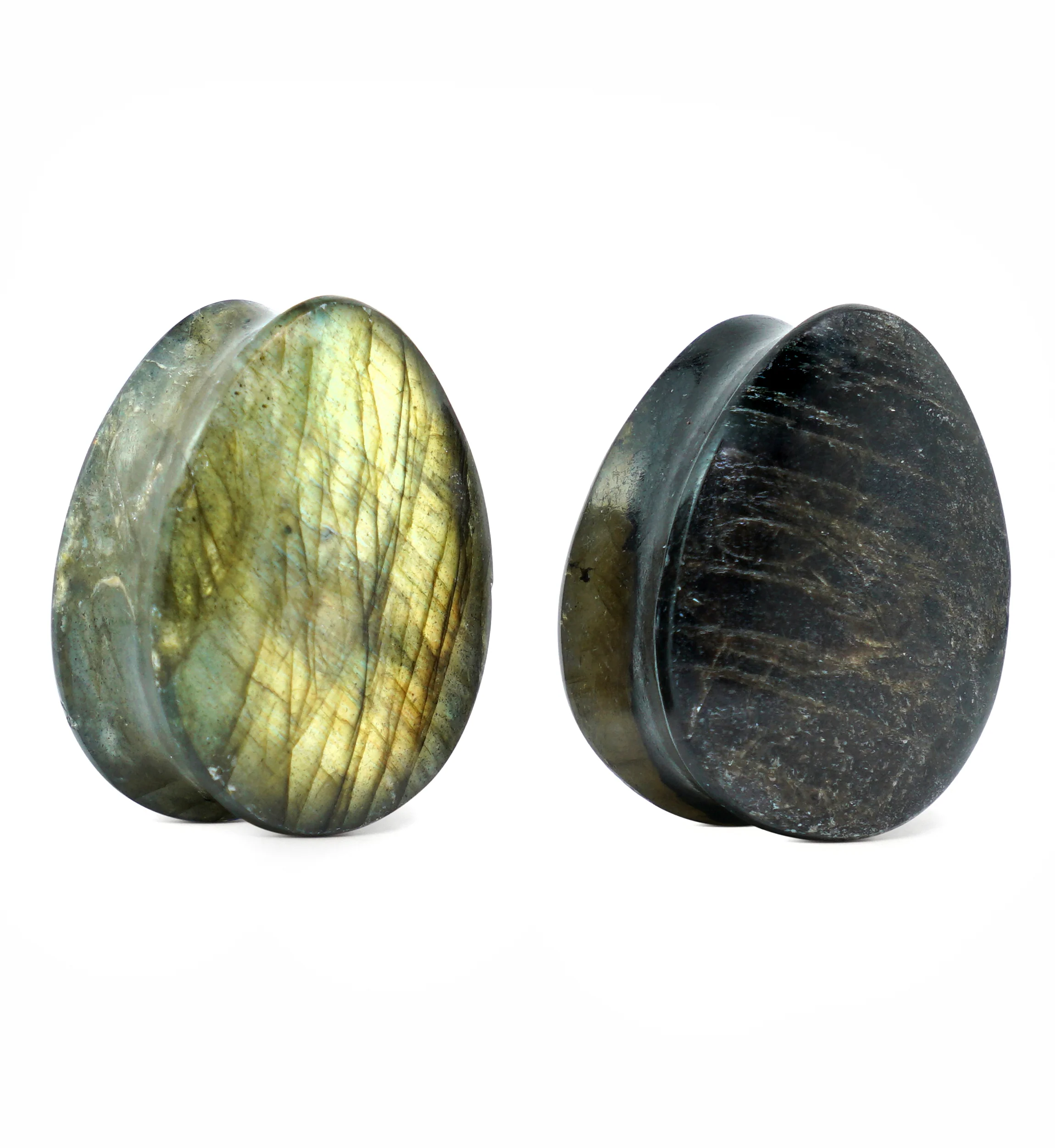 Labradorite Teardrop Stone Plugs 3/4" (19mm) Version 4 - Image 3