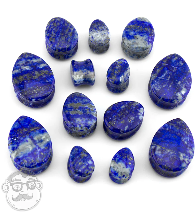 Lapis Lazuli Stone Teardrop Plugs - Image 3