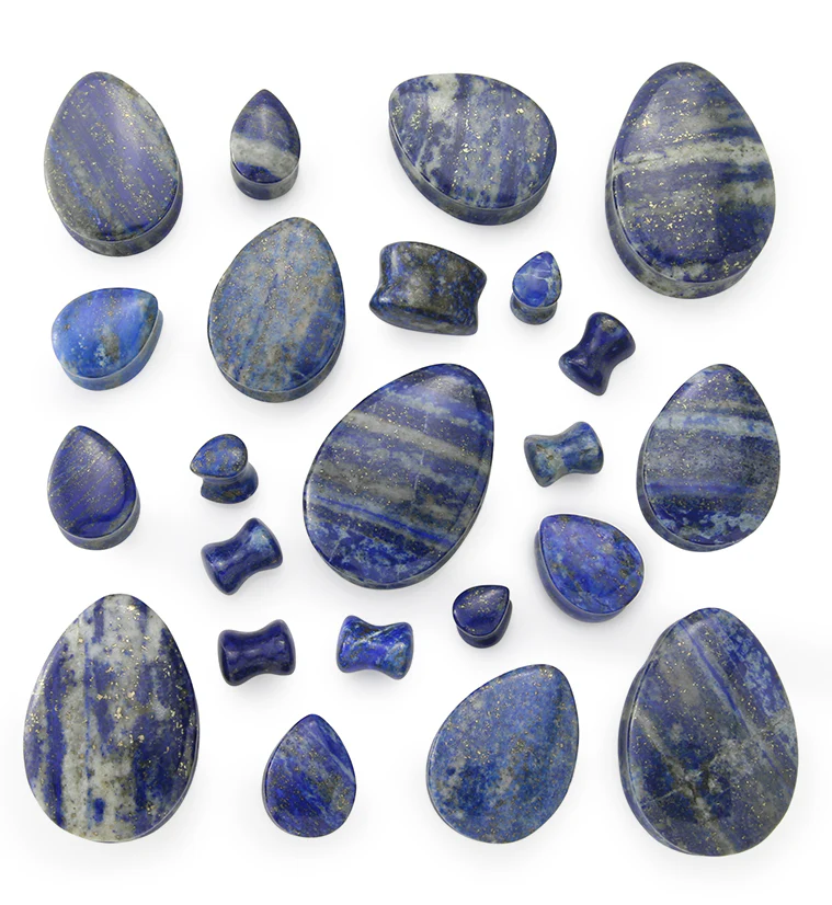 Lapis Lazuli Stone Teardrop Plugs - Image 4
