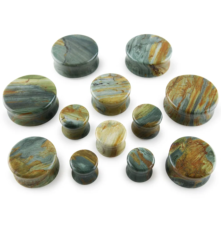 Larsonite Jasper Stone Plugs - Image 2