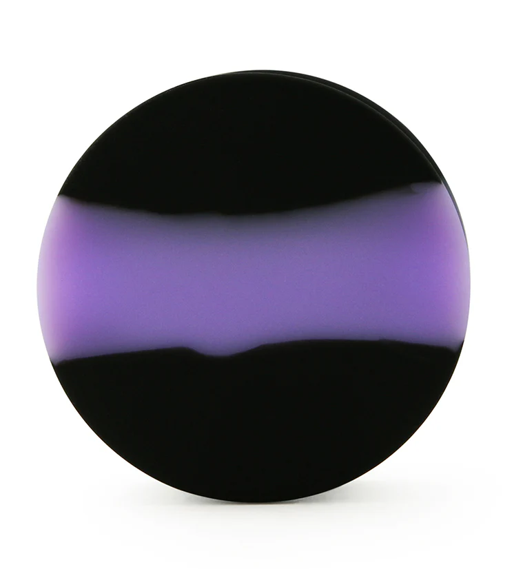 Lavender And Black Double Flare Silicone Plugs - Image 3
