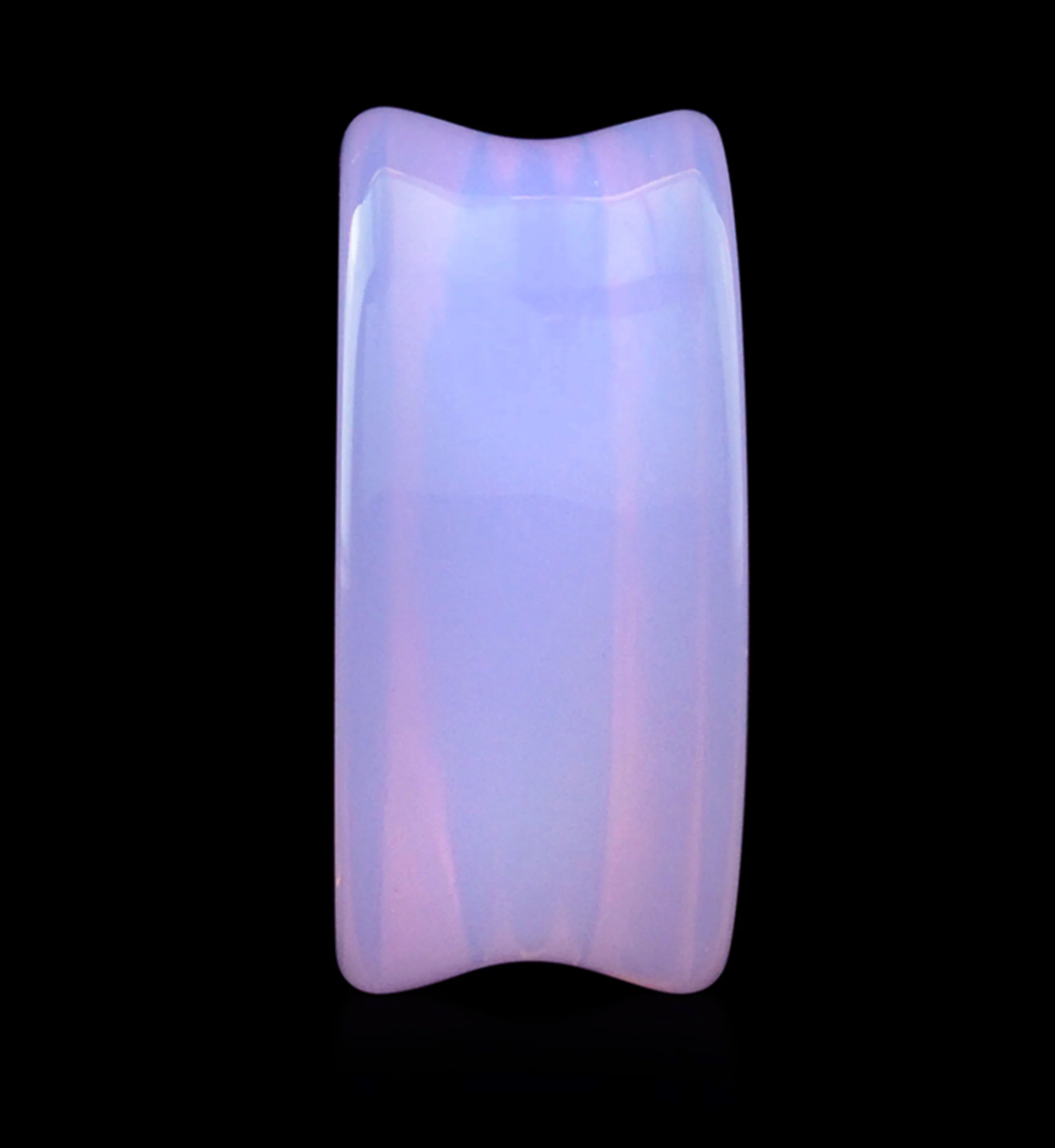 Lavender Opalite Glass Double Flare Plugs - Image 7