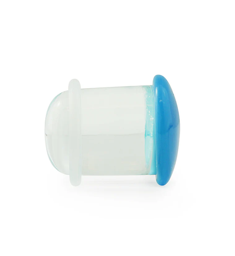 Light Blue Color Front Single Flare Glass Plugs - Image 3