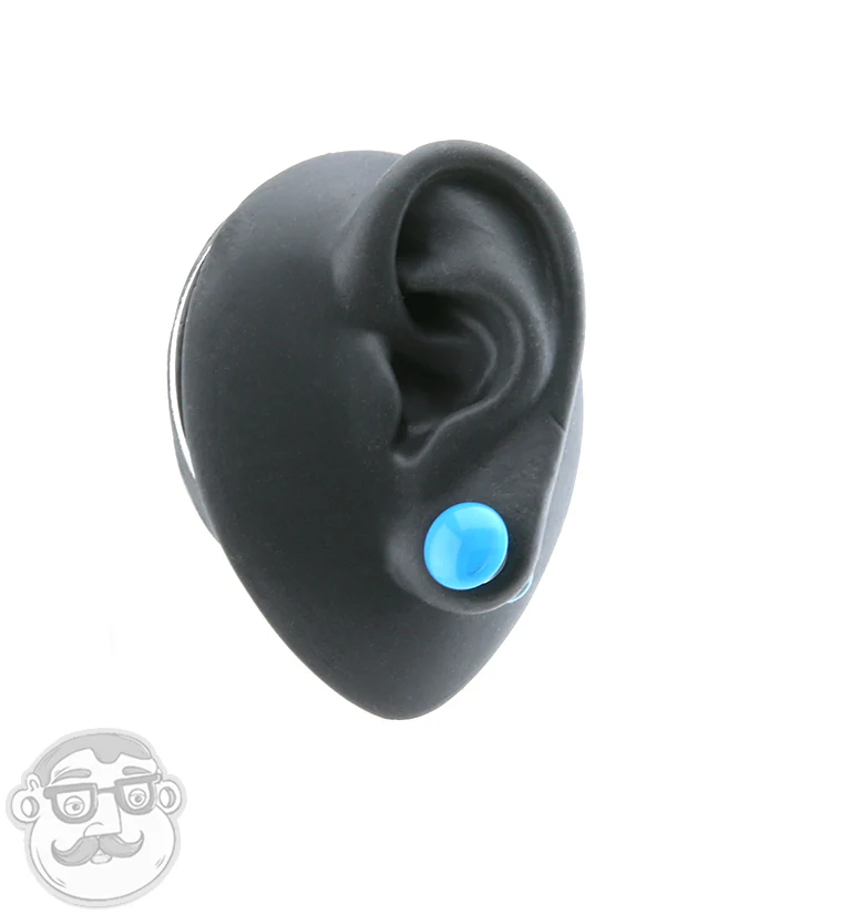 Light Blue Color Front Single Flare Glass Plugs - Image 5