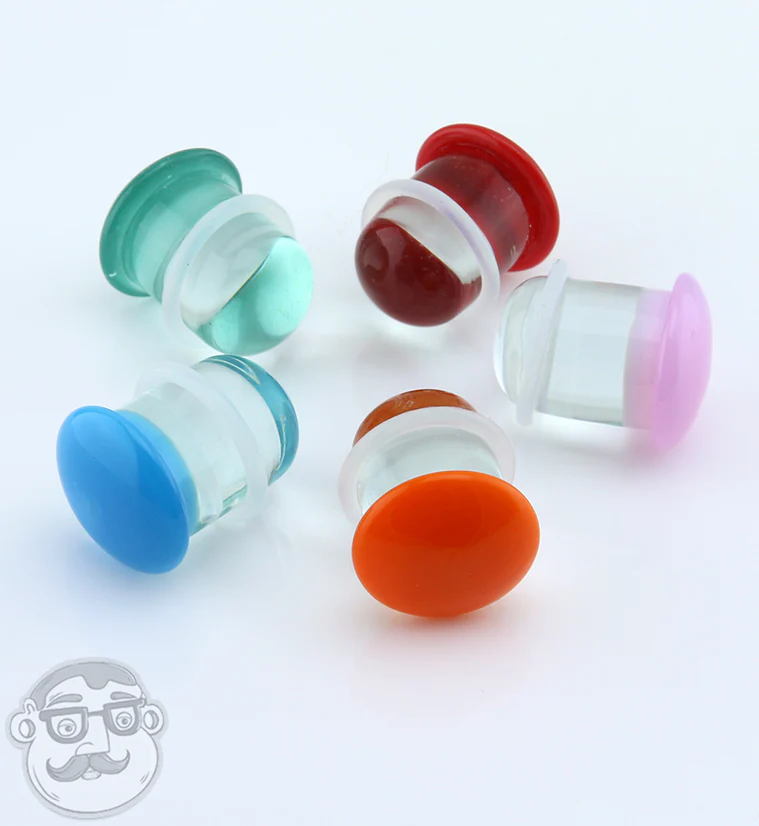 Light Blue Color Front Single Flare Glass Plugs - Image 6