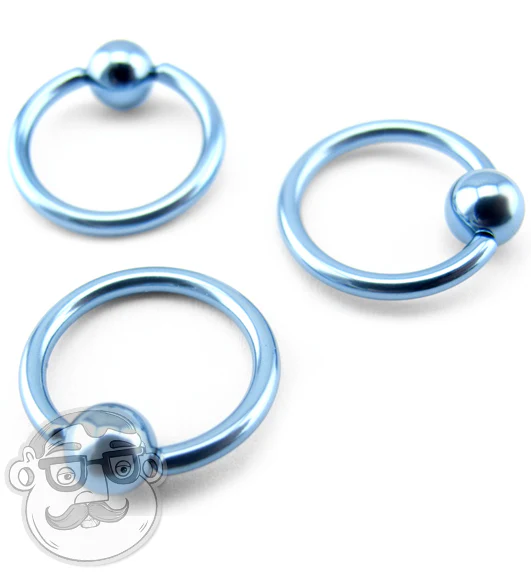 Light Blue Titanium Captive Ring - Image 2