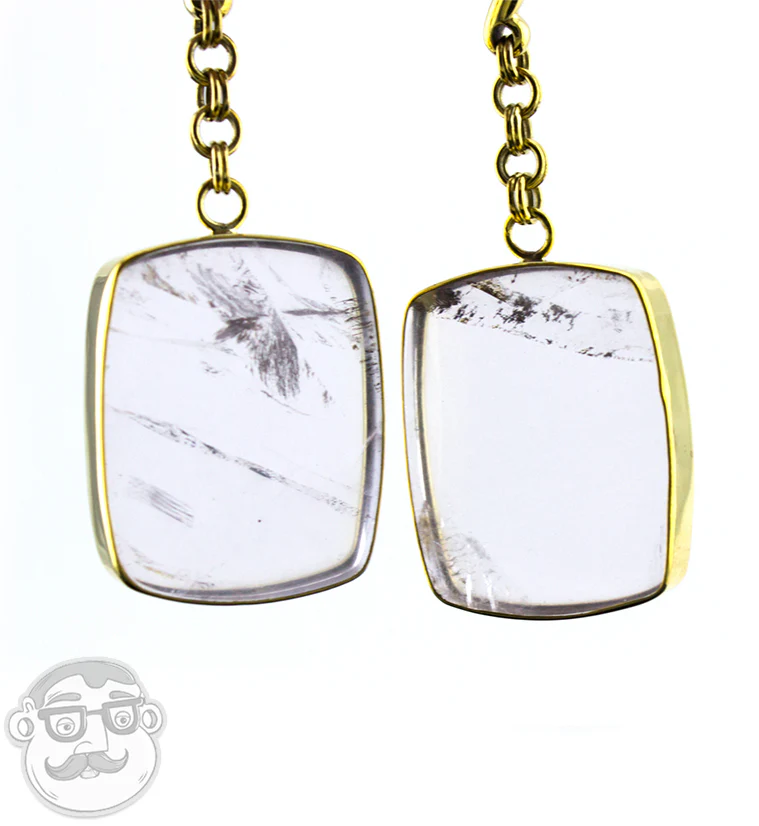 Light Pink Quartz Square Brass Hangers - Image 2