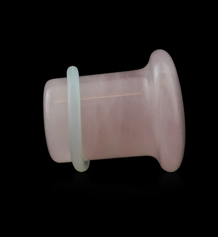 Pink Rose Quartz Single Flare Stone Plugs - Image 4