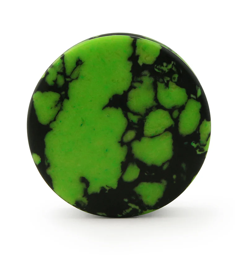 Green And Black Howlite Stone Plugs - Image 3