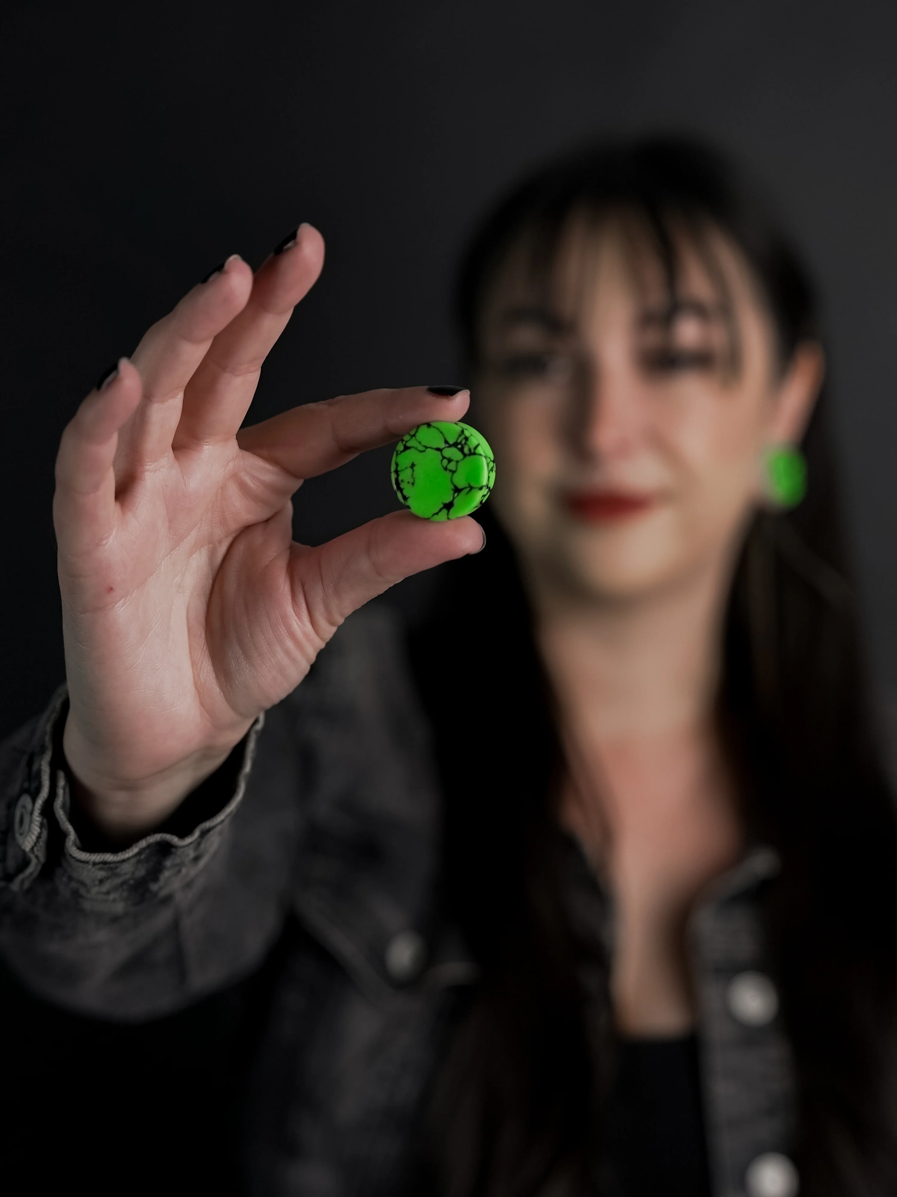 Green And Black Howlite Stone Plugs - Image 6