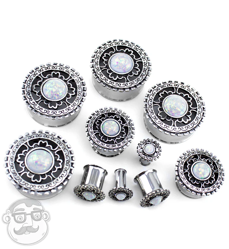 Lineal Top With Synthetic Opalite Inlay Steel Plugs - Image 2