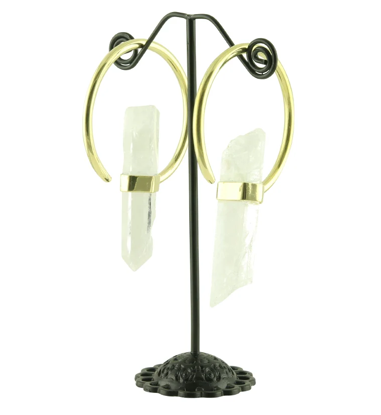 Lone Crystal Brass Ear Weights - Image 2