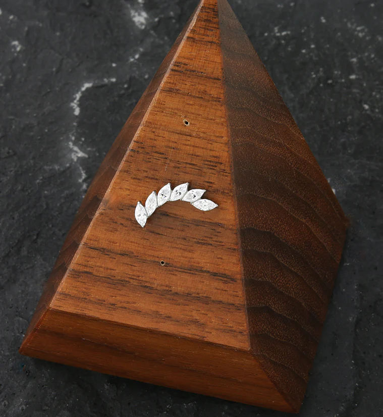 Long Cascade Clear CZ Titanium Threadless Top - Image 2