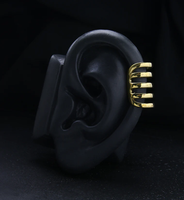 Long Coil Brass Ear Cuff
