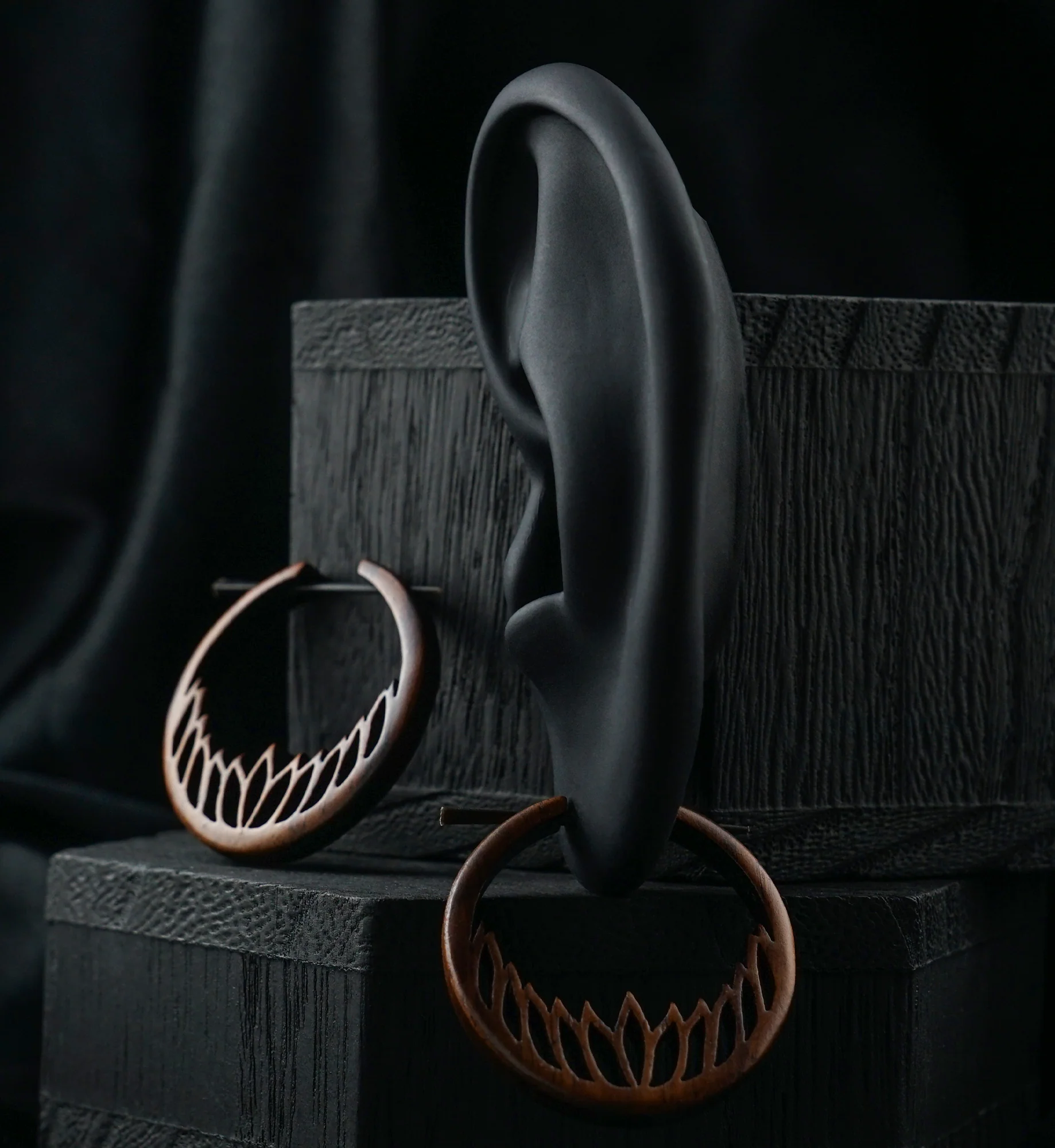 Loom Hoop Wood Earrings - Image 2