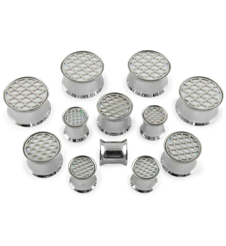 Luminescent Mermaid Scale Stainless Steel Plugs - Image 2