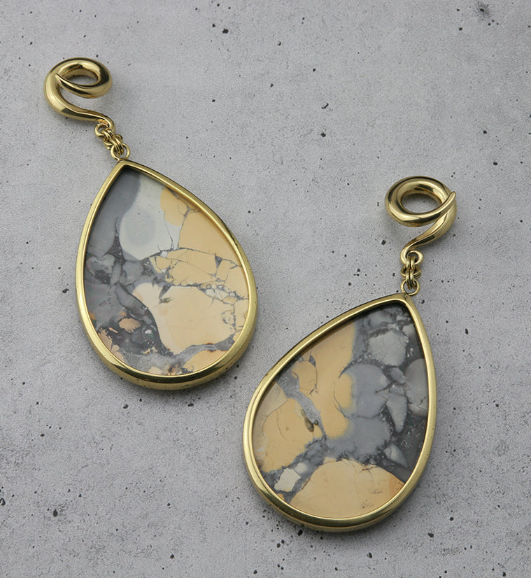 Maligano Stone Teardrop Brass Ear Weights - Image 4
