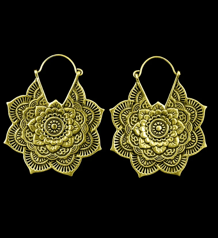 Mandala Brass / Titanium Hangers - Earrings