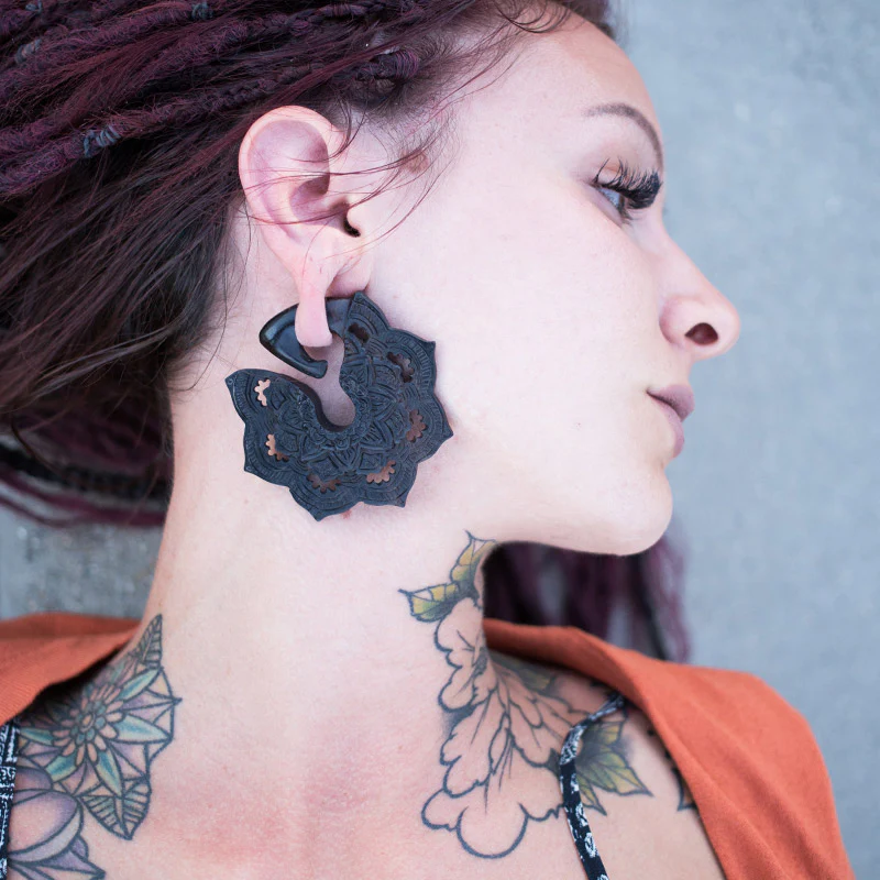 Mandala Wooden Ear Weights - Image 2