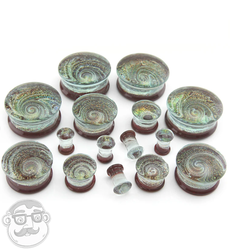 Maroon Cosmic Spiral Glass Plugs - Image 4