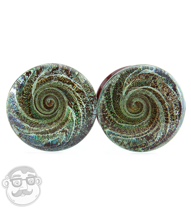 Maroon Cosmic Spiral Glass Plugs - Image 5