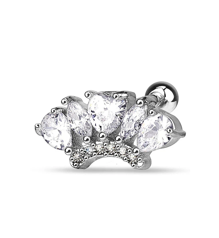 Marquise CZ Steel Tragus - Cartilage Barbell