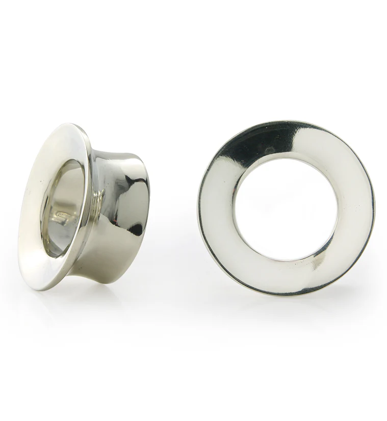 7/8" (22mm) Mayan Flare White Brass Tunnel Plugs