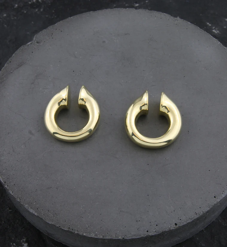 Mini Keyhole Brass Ear Weights - Image 2