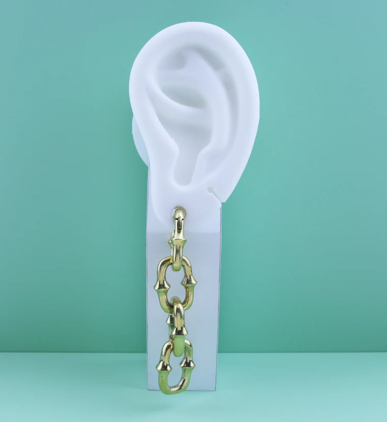 Mini OG Chain Quad Link Brass Ear Weights - Image 3