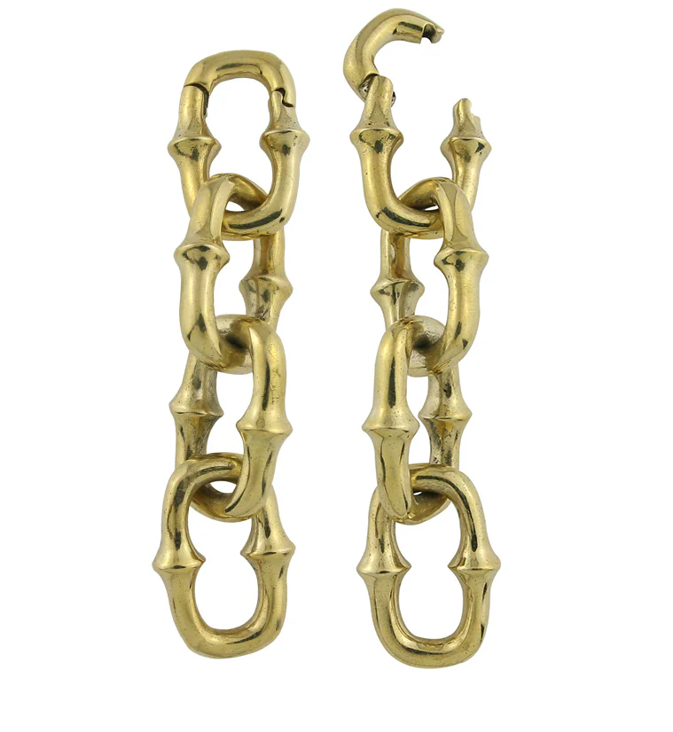 Mini OG Chain Quad Link Brass Ear Weights - Image 4