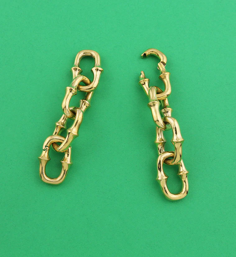 Mini OG Chain Quad Link Brass Ear Weights - Image 5