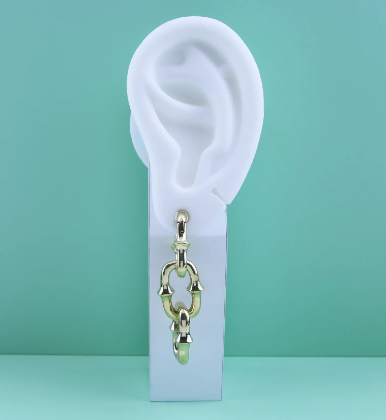 Mini OG Chain Triple Link Brass Ear Weights - Image 2
